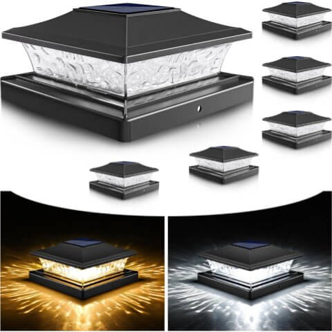 VOLISUN Solar Post Cap Lights Outdoor